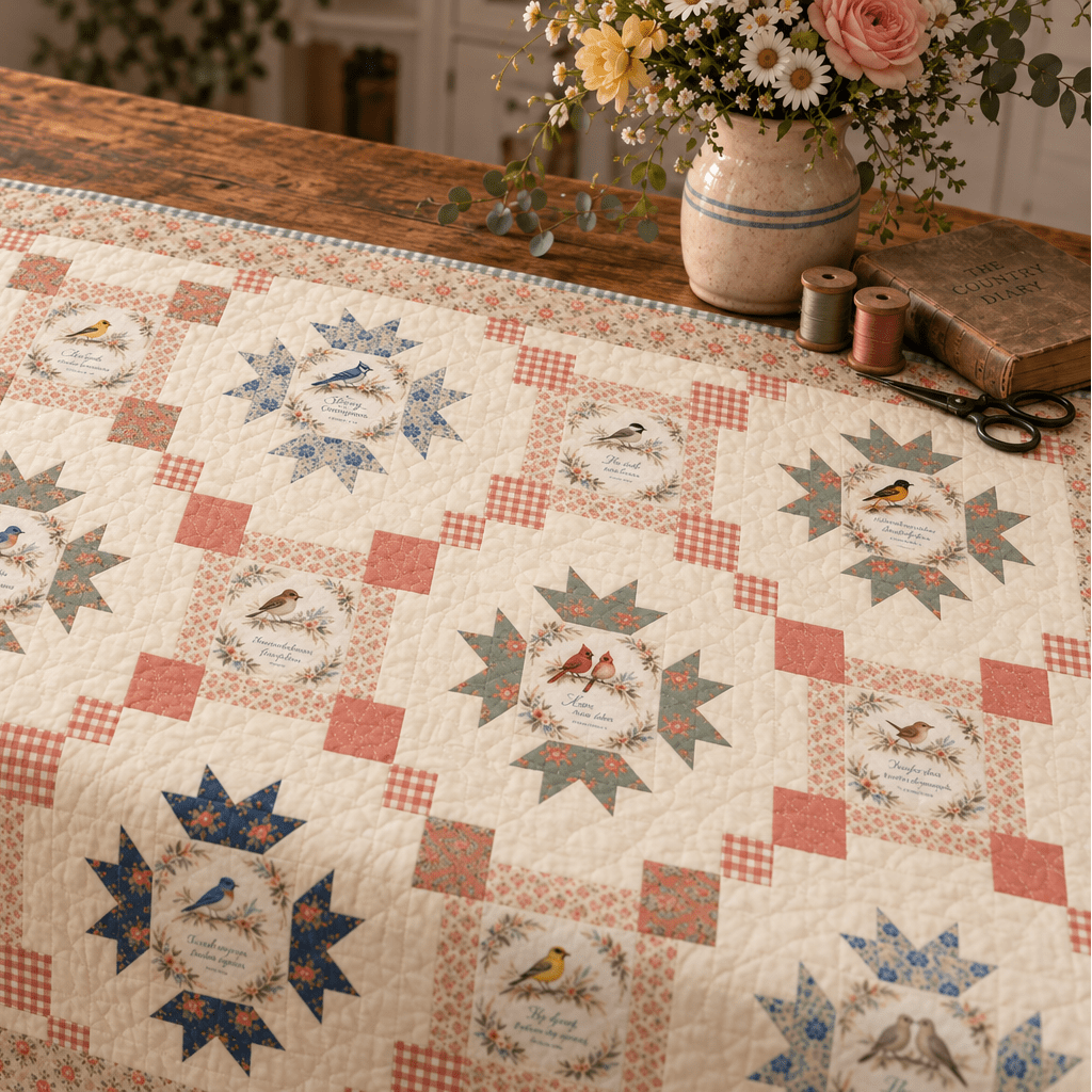 Songbirds & Scripture Quilt Kit - Easy Piecy Quilts