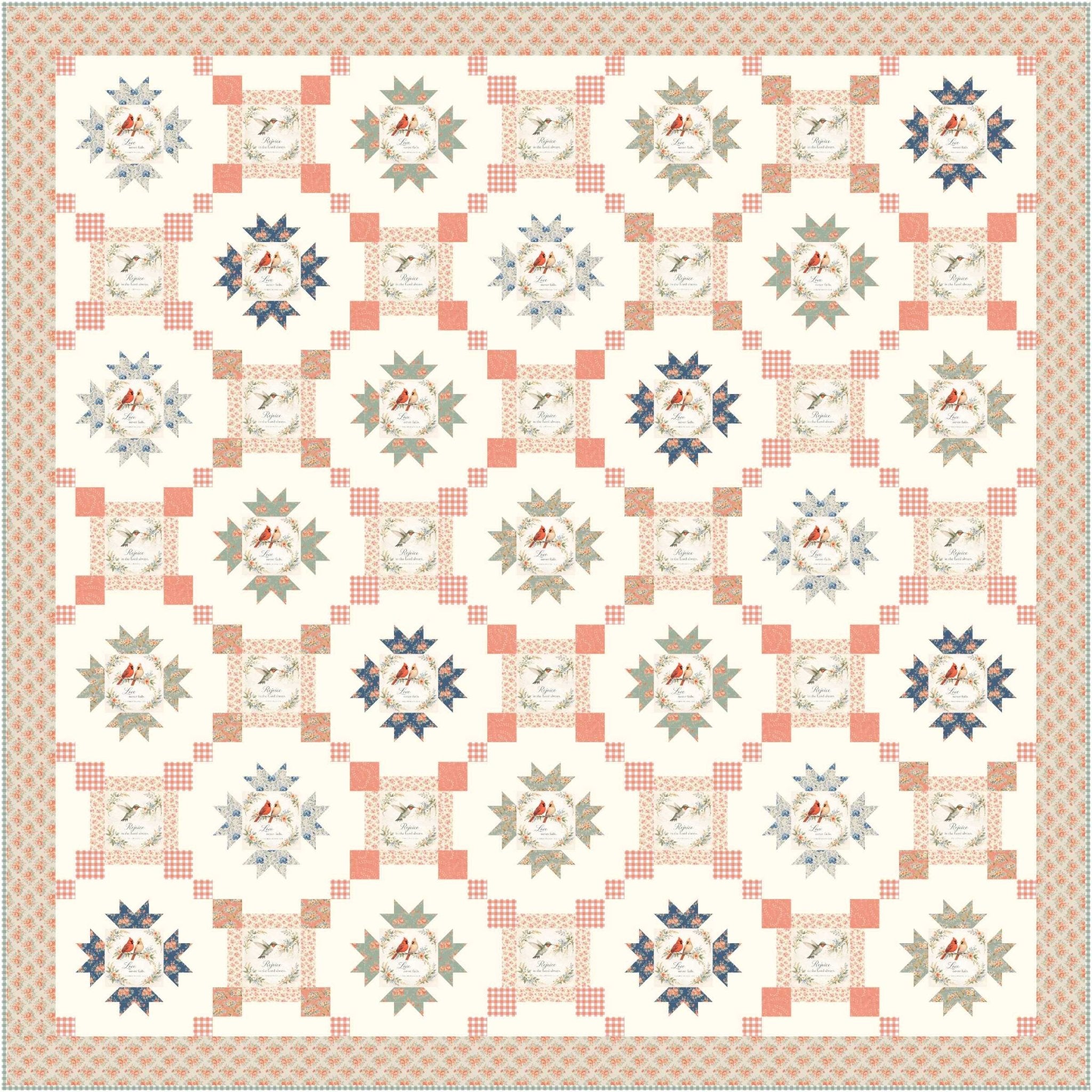 Songbirds & Scripture Quilt Kit - Easy Piecy Quilts