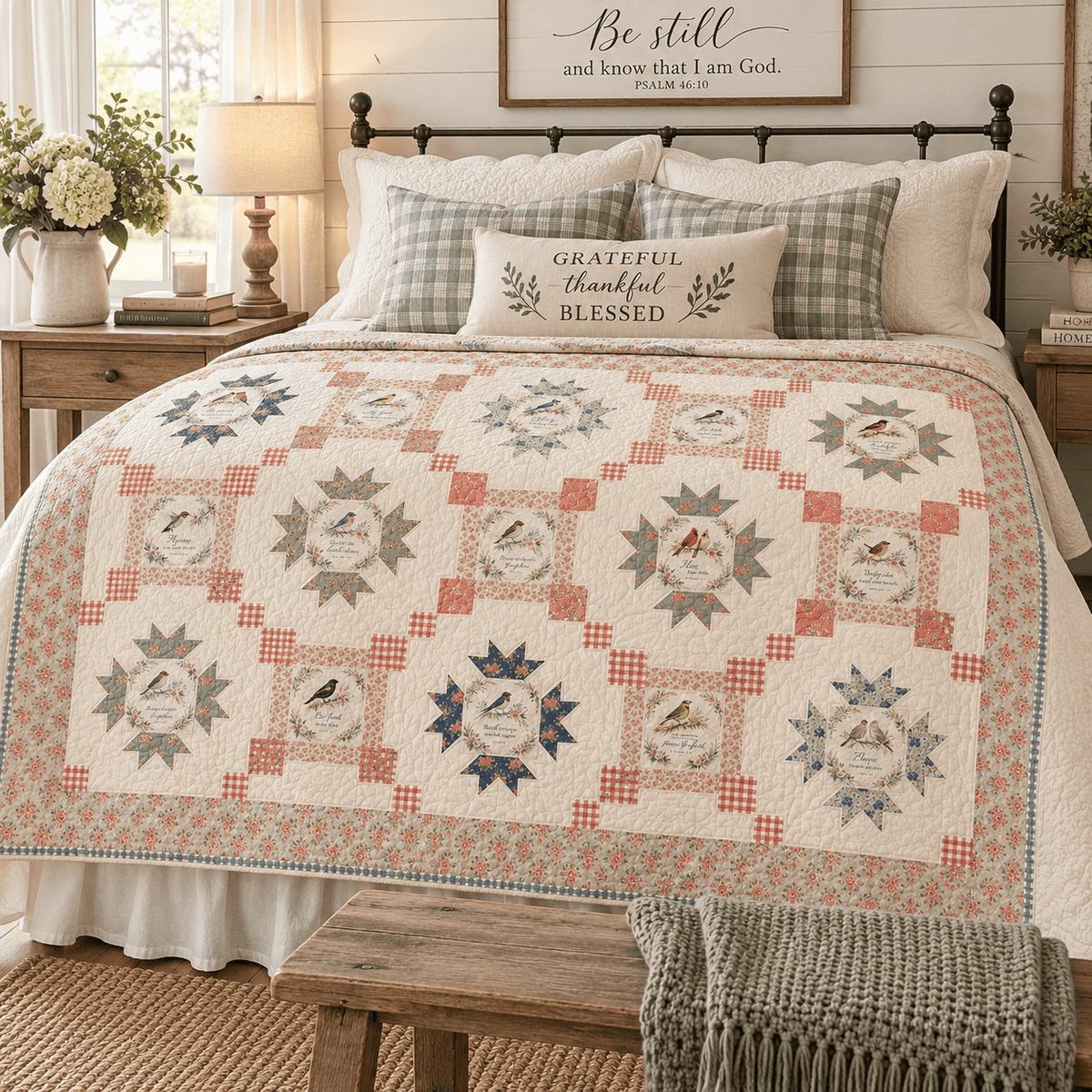 Songbirds & Scripture Quilt Kit - Easy Piecy Quilts