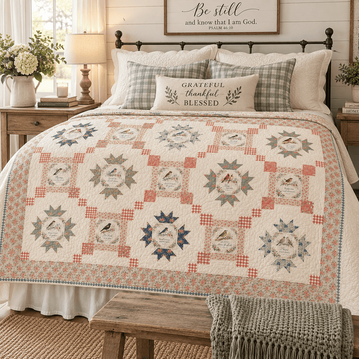 Songbirds & Scripture Quilt Kit - Easy Piecy Quilts