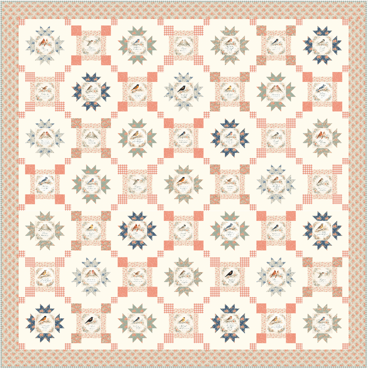 Songbirds & Scripture Quilt Kit - Easy Piecy Quilts