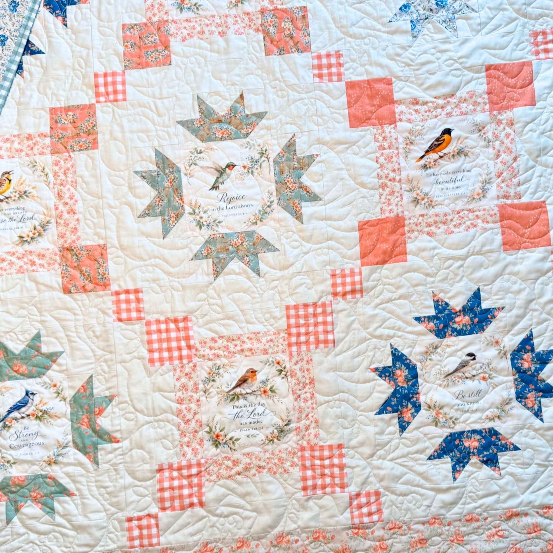 Songbirds & Scripture Quilt Pattern - Easy Piecy Quilts