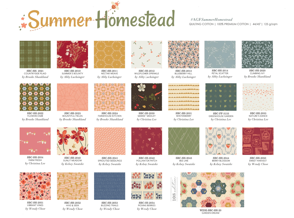 Summer Homestead Collection, 10" Squares - Easy Piecy Quilts