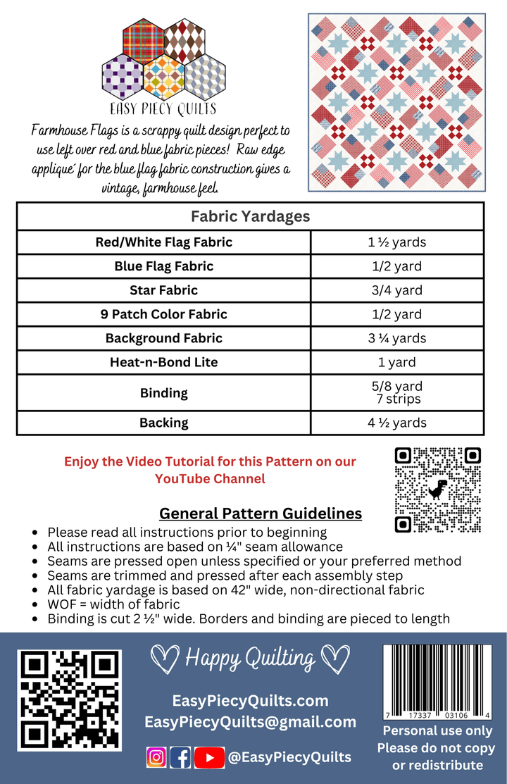 Summer Pattern Set - Easy Piecy Quilts
