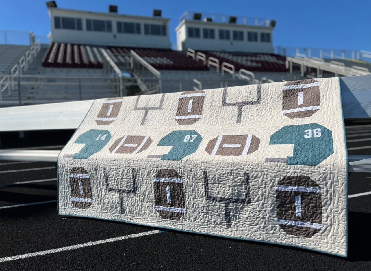 Team Football Quilt Pattern - Easy Piecy Quilts