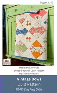 Vintage Bows Fabric Quilt Kit - 46" x 55" - Easy Piecy Quilts