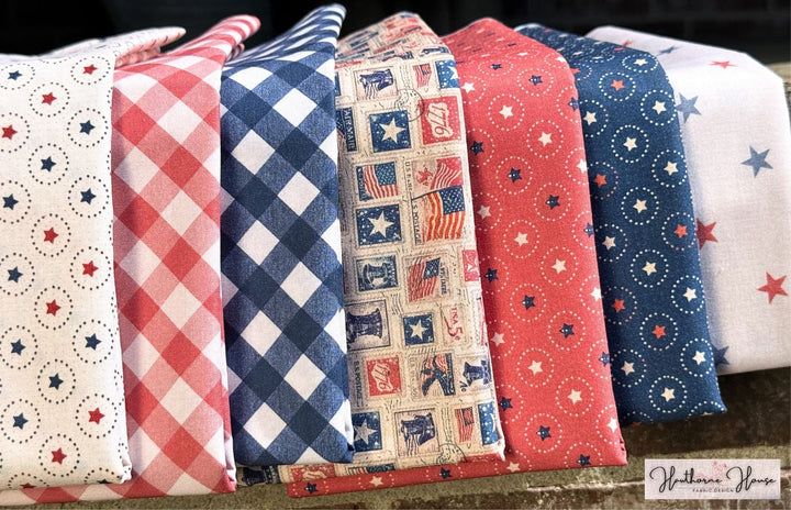 Vintage Stamps Fabric Bundle - Easy Piecy Quilts