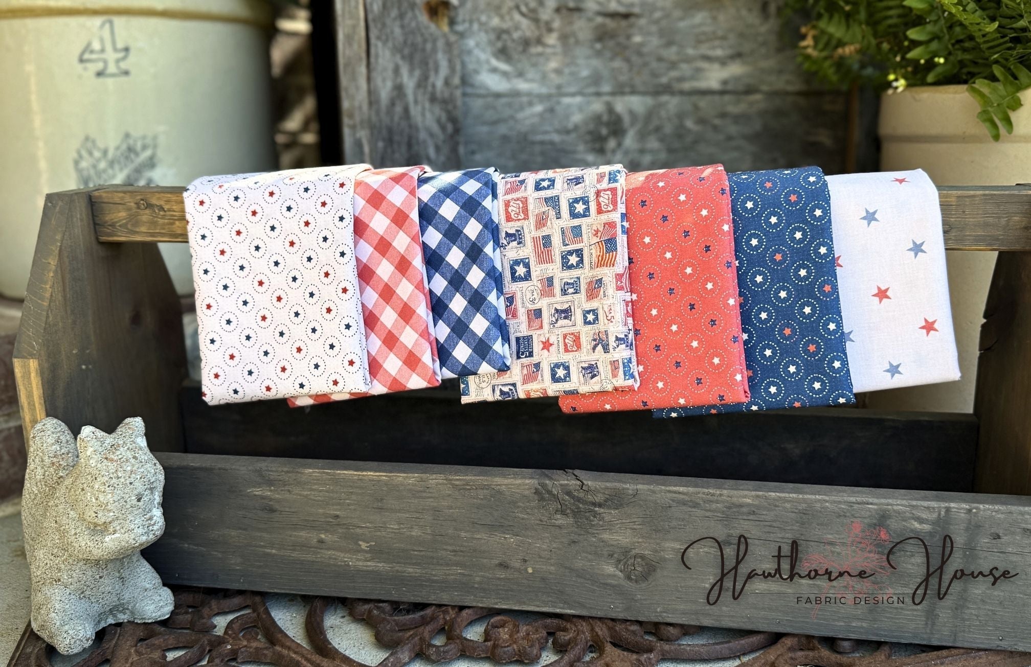 Vintage Stamps Fabric Bundle - Easy Piecy Quilts