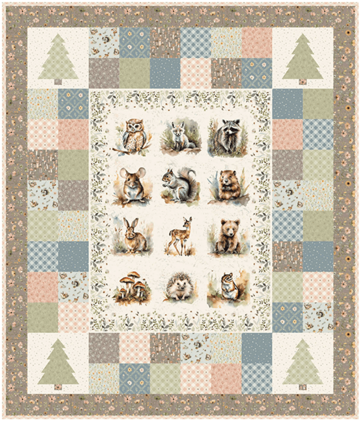 Wildwood Whimsy Panel Quilt Pattern - Easy Piecy Quilts