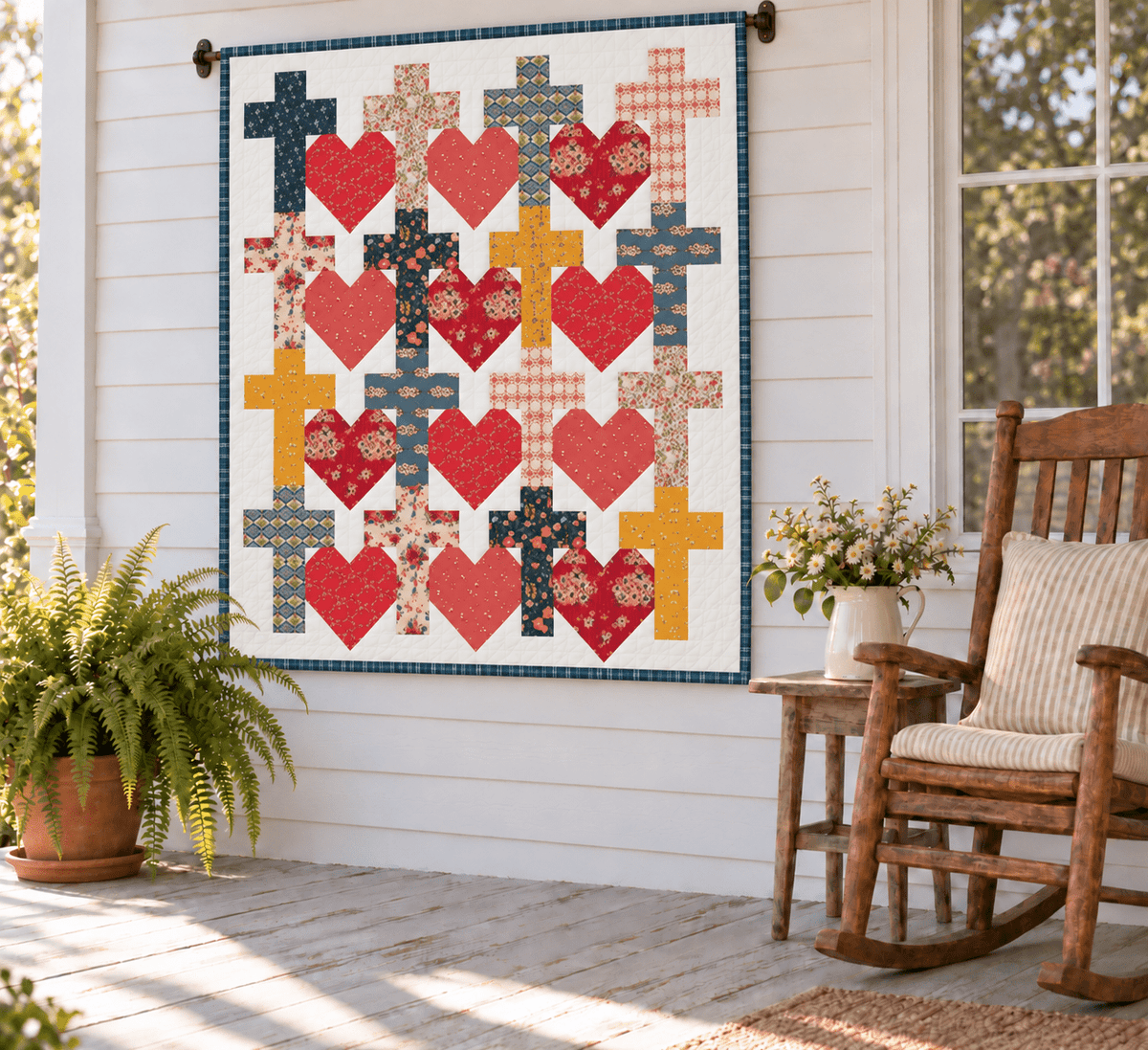 Yes He Loves Me Quilt Kit - Easy Piecy Quilts