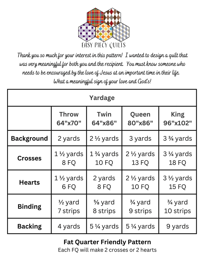 Yes He Loves Me Quilt Pattern - Easy Piecy Quilts