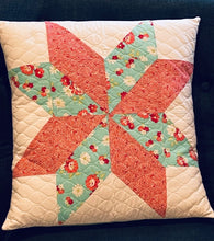 Load image into Gallery viewer, Swirling 8 Pointed Star Quilted Pillow - Instant Digital Download Sewing Project
