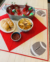 Load image into Gallery viewer, Football Table Topper or Lap Quilt Pattern - Paper Print Version
