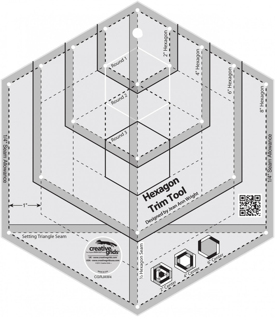 Hexagon Creative Grids Quilting Ruler