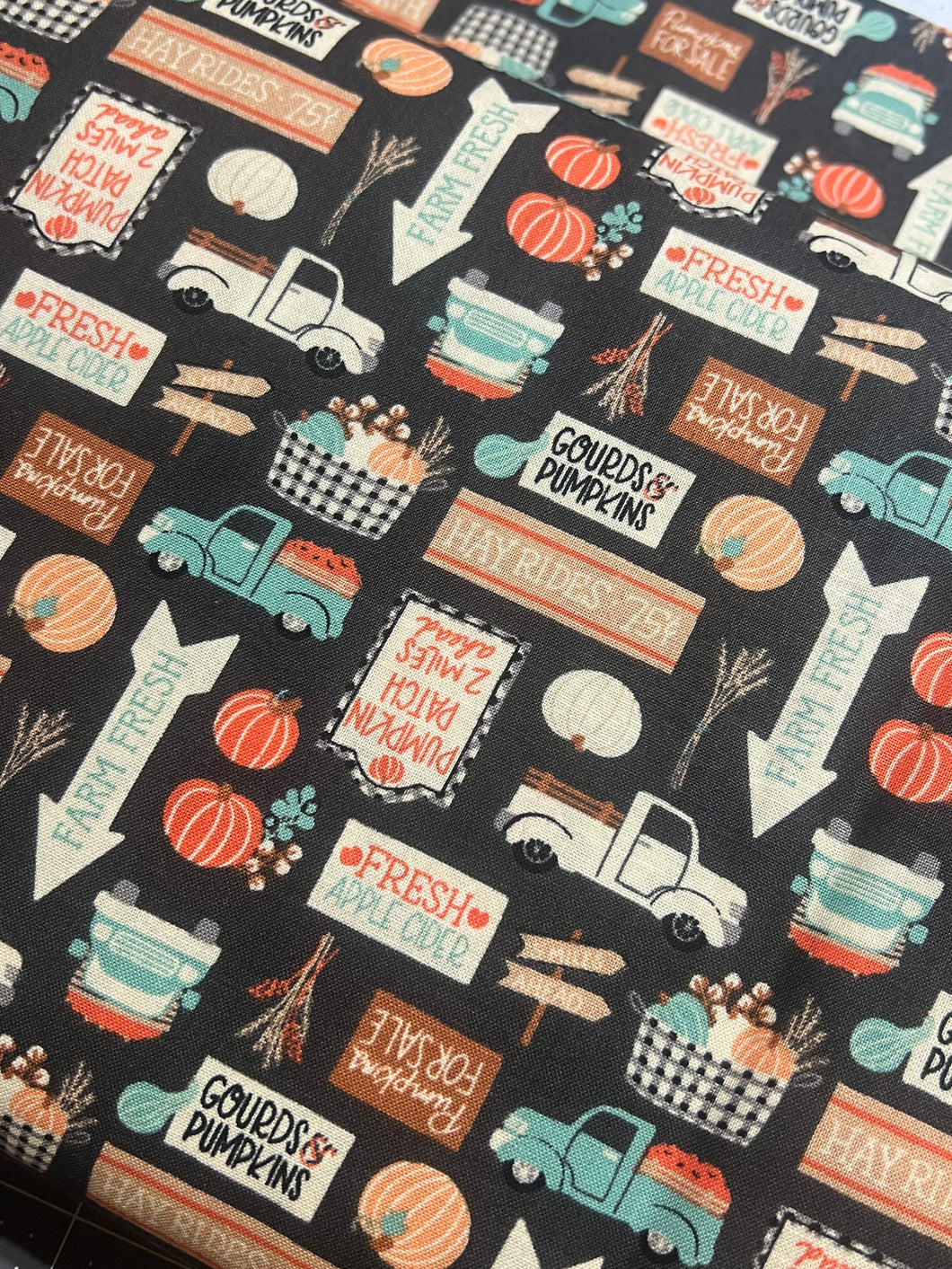 Pumpkin Patch Truck Fabric by the yard