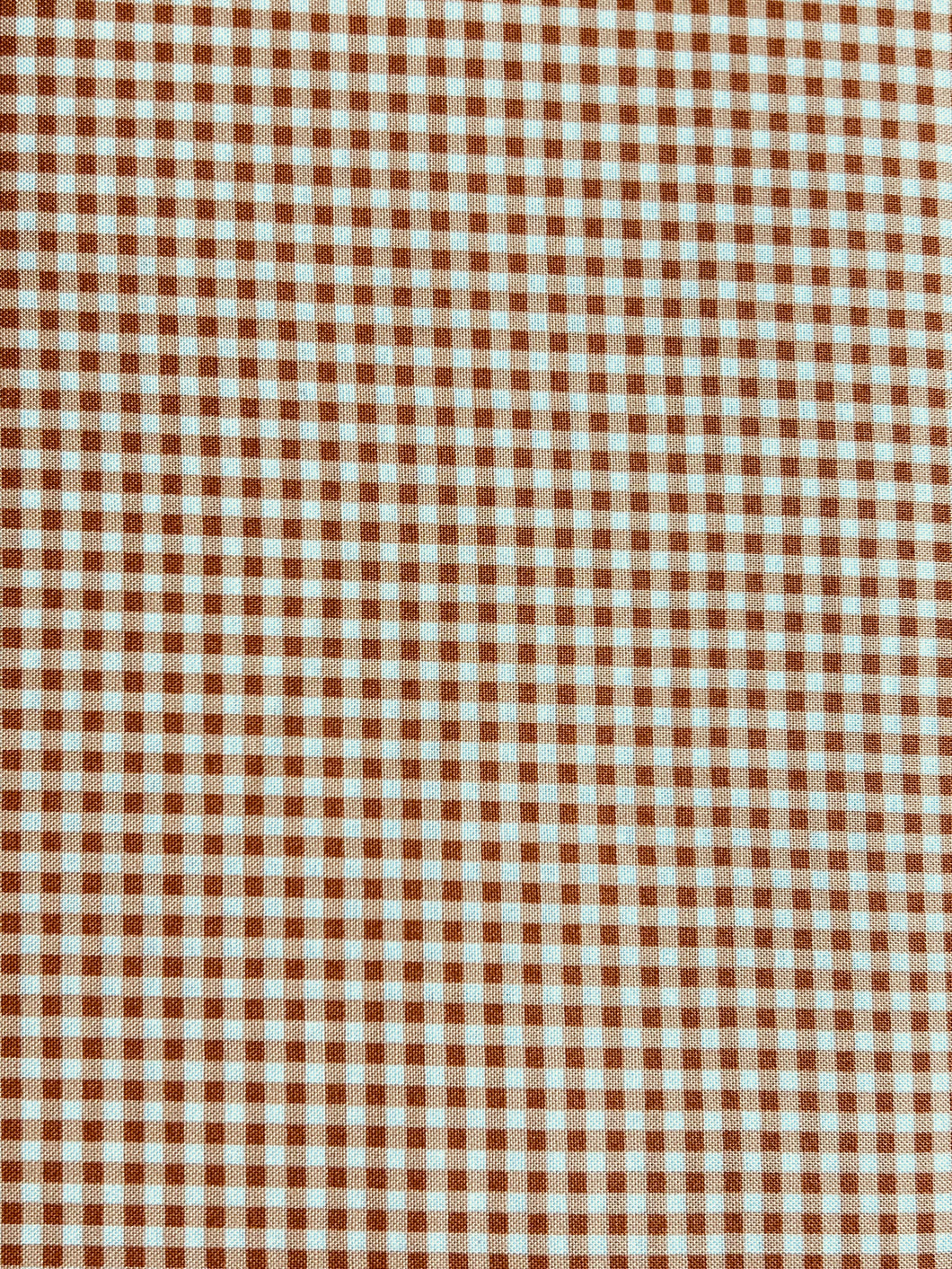 Orange and White Small Check Fabric