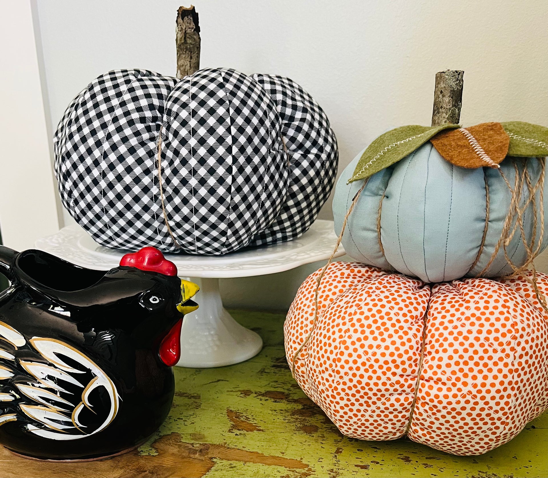 Orange and White Polka Dot Fabric